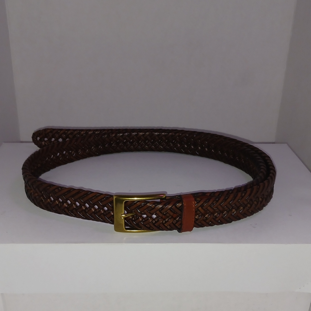 Dockers Brown Leather Braided Belt - Size 46